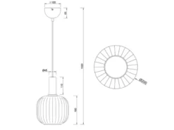 Kleine Pendelleuchte DIVA 1-flammig mit Glasschirm Chrom bedampft, Ø 20cm