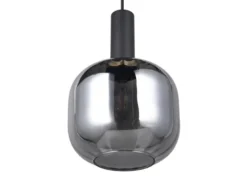 Kleine Pendelleuchte DIVA 1-flammig mit Glasschirm Chrom bedampft, Ø 20cm