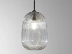 Kleine Pendelleuchte DUKE einflammig mit Glasschirm Rauchglas Ø 21cm