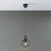 Kleine Pendelleuchte GILA mit Gitter Lampenschirm Schwarz, Ø 23cm