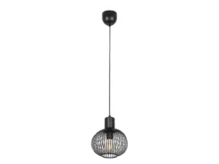 Kleine Pendelleuchte GILA mit Gitter Lampenschirm Schwarz, Ø 23cm