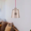 Kleine Pendelleuchte im Landhausstil, Lampenschirm Metall Beige Ø 17,5cm