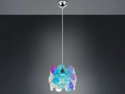 Kleine Pendelleuchte IRIDE aus irisierendem Kunststoff, Ø 25cm