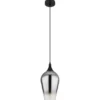 Kleine Pendelleuchte LAVUS 1-flammig Rauchglas Lampenschirm, Ø 18cm