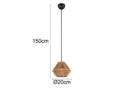 Kleine Pendelleuchte LUCILLE mit Lampenschirm aus Papiergarn, Ø 20cm