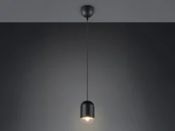 Kleine Pendelleuchte NARA einflammig aus Metall in Schwarz, Ø 10cm
