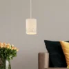 Kleine Pendelleuchte PARK AVENUE aus Stoff, 4-stufig höhenverstellbar, Ø 15cm