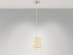 Kleine Pendelleuchte PARK AVENUE aus Stoff, 4-stufig höhenverstellbar, Ø 15cm