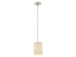 Kleine Pendelleuchte PARK AVENUE aus Stoff, 4-stufig höhenverstellbar, Ø 15cm