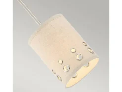 Kleine Pendelleuchte PARK AVENUE aus Stoff, 4-stufig höhenverstellbar, Ø 15cm