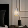 Kleine Pendelleuchte RUN einflammig mit Rauchglas Kristall Ø 13,5cm