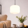 Kleine Pendelleuchte SIGNE einflammig mit Glas Lampenschirm Weiß Ø 25cm