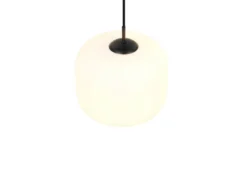 Kleine Pendelleuchte SIGNE einflammig mit Glas Lampenschirm Weiß Ø 25cm