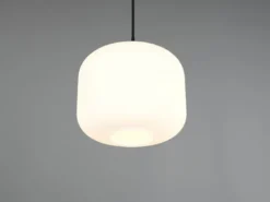 Kleine Pendelleuchte SIGNE einflammig mit Glas Lampenschirm Weiß Ø 25cm