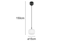 Kleine Pendelleuchte SIGNE einflammig mit Glas Lampenschirm Weiß Ø 15cm
