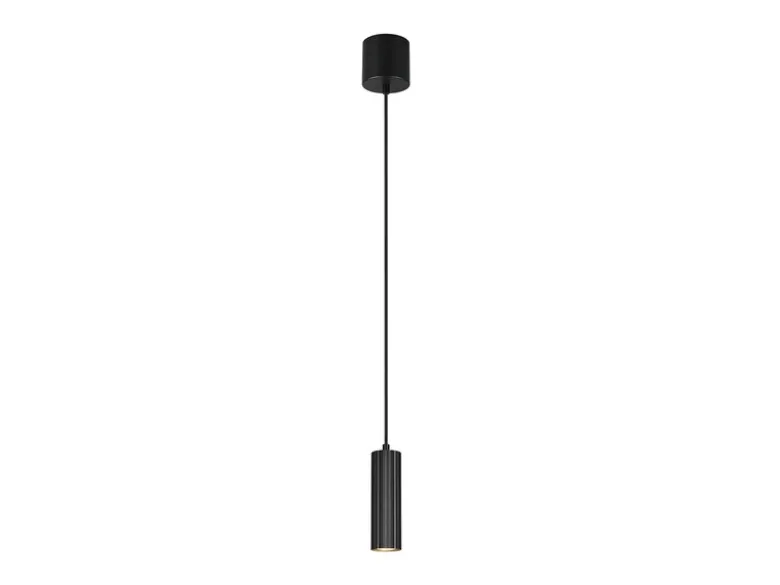 Kleine Pendelleuchte SOKA einflammig aus Metall Schwarz Ø 5,5cm