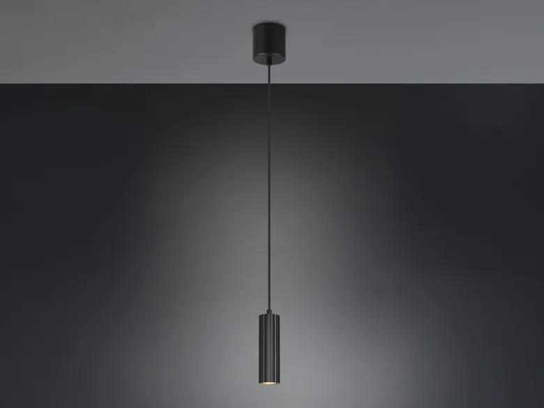 Kleine Pendelleuchte SOKA einflammig aus Metall Schwarz Ø 5,5cm