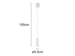 Kleine Pendelleuchte SOKA einflammig aus Metall Weiß Ø 5,5cm