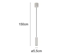 Kleine Pendelleuchte SOKA einflammig aus Metall Hellgrau Ø 5,5cm