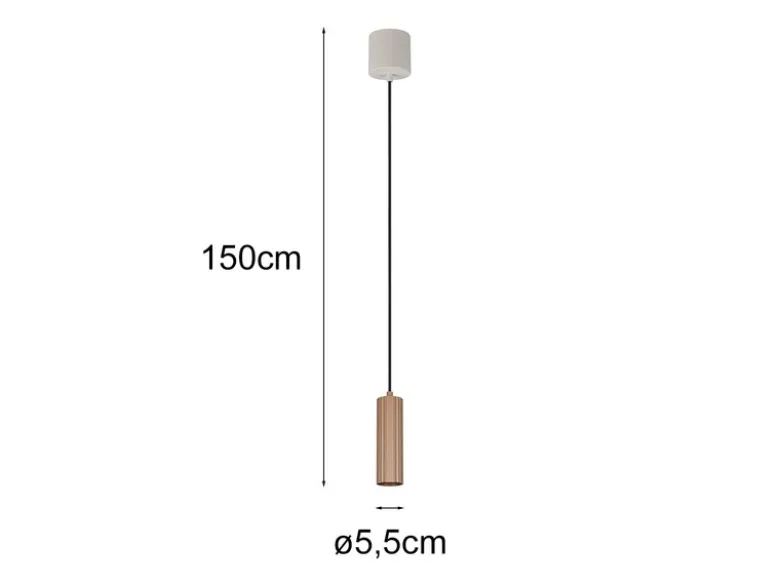 Kleine Pendelleuchte SOKA einflammig aus Metall Coffee Ø 5,5cm