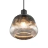 Kleine Pendelleuchte TARIFA 1-flammig mit Glasschirm Chrom bedampft, Ø 22cm
