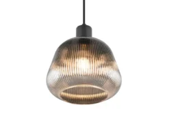 Kleine Pendelleuchte TARIFA 1-flammig mit Glasschirm Chrom bedampft, Ø 22cm