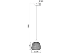 Kleine Pendelleuchte TARIFA 1-flammig mit Glasschirm Chrom bedampft, Ø 22cm