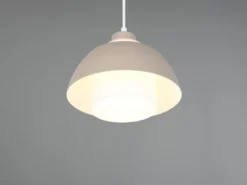 Kleine Pendelleuchte TILOS skandinavisch mit Metall- & Glasschirm Ø 23cm