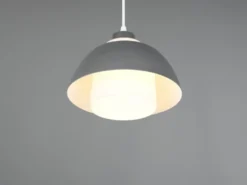 Kleine Pendelleuchte TILOS skandinavisch mit Metall- & Glasschirm Ø 23cm