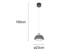 Kleine Pendelleuchte TILOS skandinavisch mit Metall- & Glasschirm Ø 23cm