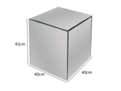 Kleiner Beistelltisch LEANA Würfel mit Spiegelglas, Höhe 45cm