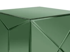 Kleiner Würfel Beistelltisch 2er Set mit Spiegelglas Grün, Höhe 40cm