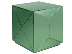 Kleiner Würfel Beistelltisch NIVA mit Spiegelglas Grün, Höhe 40cm