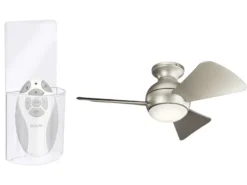 Kleiner Deckenventilator Silber, mit Licht - Feuchtraumgeeignet, Ø 86cm