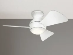 Kleiner Deckenventilator SOLA Weiß, mit Licht - Feuchtraumgeeignet, Ø 86cm