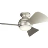 Kleiner Deckenventilator SOLA Silber, mit Licht - Feuchtraumgeeignet, Ø 86cm