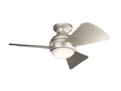Kleiner Deckenventilator SOLA Silber, mit Licht - Feuchtraumgeeignet, Ø 86cm