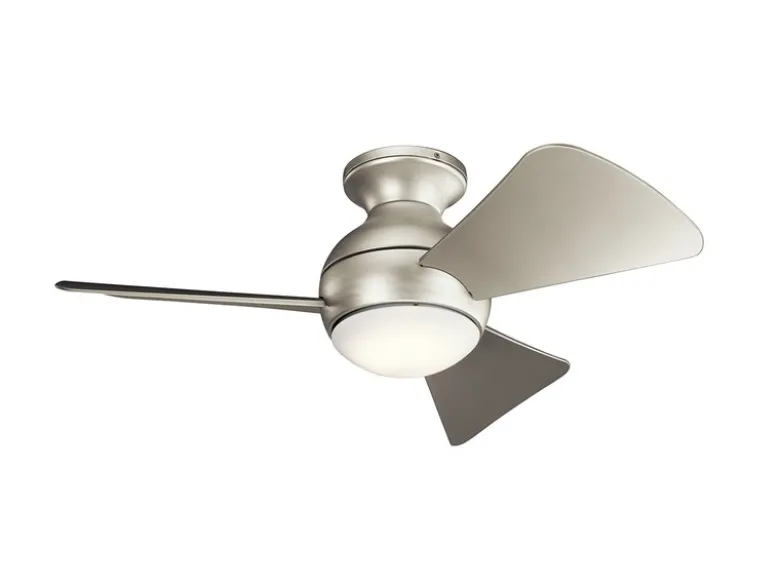 Kleiner Deckenventilator SOLA Silber, mit Licht - Feuchtraumgeeignet, Ø 86cm