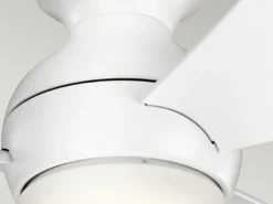 Kleiner Deckenventilator Weiß, mit Licht - Feuchtraumgeeignet, Ø 86cm