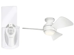 Kleiner Deckenventilator Weiß, mit Licht - Feuchtraumgeeignet, Ø 86cm