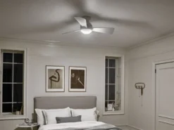 Kleiner Deckenventilator Weiß, mit Licht - Feuchtraumgeeignet, Ø 86cm