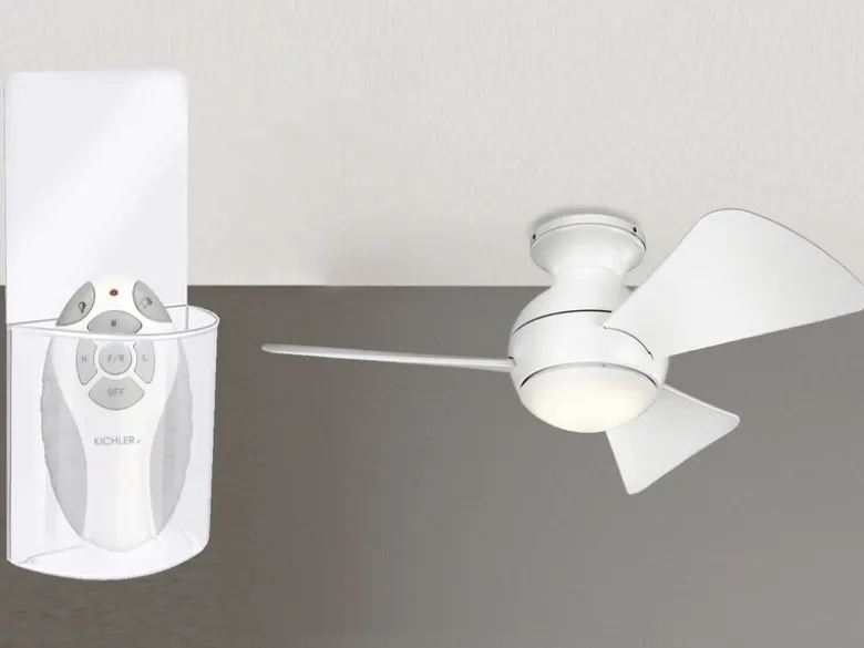 Kleiner Deckenventilator Weiß, mit Licht - Feuchtraumgeeignet, Ø 86cm