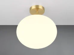 Kleine Retro Deckenleuchte FOMENTO Messing mit Glaskugel, Ø 30cm