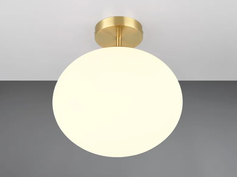 Kleine Retro LED Deckenleuchte Messing mit Glaskugel, Ø 30cm