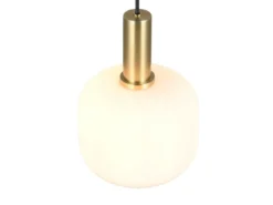 Kleine Retro Pendelleuchte DIVA 1-flammig mit Glasschirm in Weiß, Ø 20cm