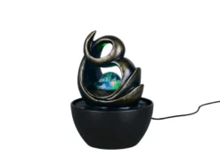 Kleiner LED Zimmerbrunnen LUMA mit Leuchtkugel & RGB Farbwechsel, Höhe 19cm