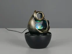 Kleiner LED Zimmerbrunnen LUMA mit Leuchtkugel & RGB Farbwechsel, Höhe 19cm