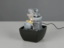 Kleiner LED Zimmerbrunnen LUMA mit Krug Deko & USB Kabel, Höhe 18cm