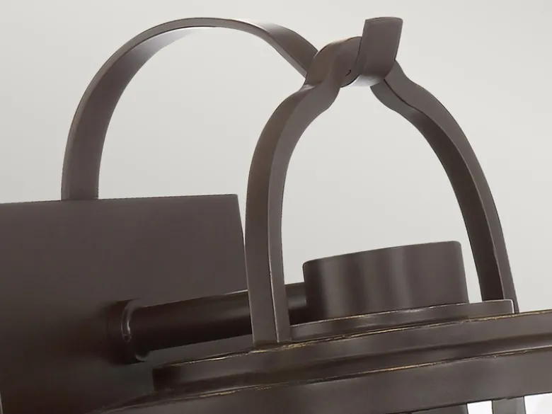 Kleine rustikale Außenwandleuchte LASALLE aus Aluminium, Höhe 30cm