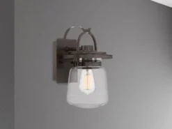 Kleine rustikale LED Außenwandleuchte aus Aluminium, Höhe 30cm